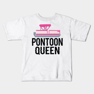 Pontoon Queen Vintage Funny Pontoon Boat Lover Girls Kids T-Shirt